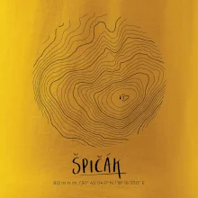 Špičák - vrstevnice v kruhu