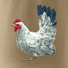 Slepice kreslená bílá