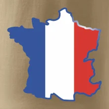 Francouzská vlajka mapa obrys