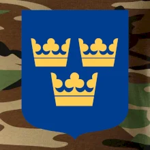 Švédský znak tři korunky na prso Švédský znak tři korunky na prso