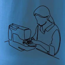 Švadlena a šicí stroj jedním tahem