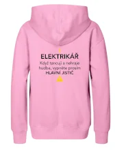 Elektrikář - hlavní jistič - Nápis na zádech