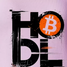 Hodl velký nápis a logo BTC