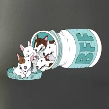 Bullterrier Friends Forever zelené (Pecka design)