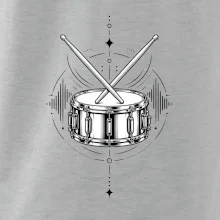 Symetrický buben s paličkami - minimalistická rytmická grafika