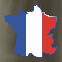 Francouzská vlajka mapa obrys
