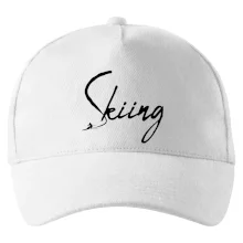 Skiing nápis lyžař