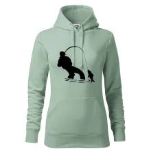 Rybář tahající rybu