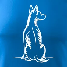 Pes kreslený zezadu