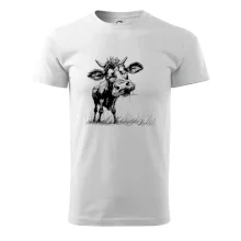 Černobílá karikatura kráva stojící