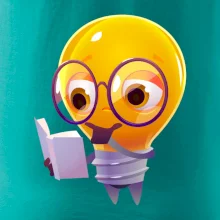 Žárovka přemýšlí nad knihou