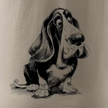 Černobílá karikatura baset