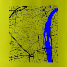 Praha Malá Strana - Mapa s vodními toky