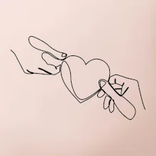 Dvě ruce a srdce jedním tahem