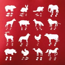 Zvířecí stopy s obrázkem zvířete - stopy zvířat