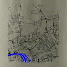 Praha 18200 - Mapa s vodními toky