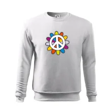 Peace symbol s kreslenou květinou