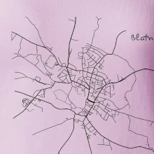 Černobílá mapa Blatná