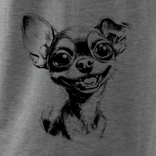 Černobílá karikatura čivava