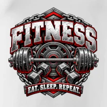 Fitness činka a závaží eat sleep repeat