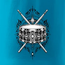 Ornamentální buben s paličkami - černobílý symbol