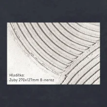 Hladítko zuby 270x127mm 8 nerez