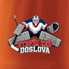 Hokejový brankář staví zeď