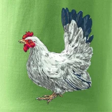 Slepice kreslená bílá