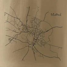 Černobílá mapa Blatná