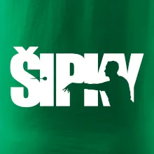 Šipky - nápis se šipkařem