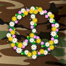 Peace symbol kopretiny