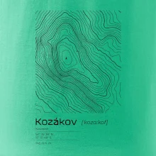 Kozákov - vrstevnice v obdélníku