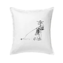 Kreslený rybář na pařezu