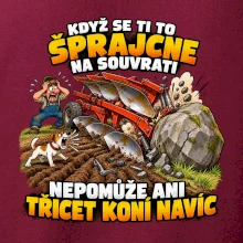 Pluh zaseknutý o balvan na souvrati
