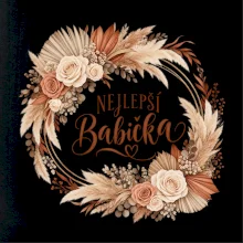 Nejlepší babička boho věnec s pampovou trávou