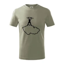 Mapa ČR - cyklista na prsou