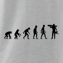 Evoluce dřevorubec - pila a kmen