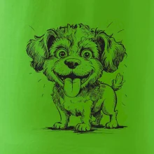 Lagotto romagnolo karikatura vypláznutý jazyk