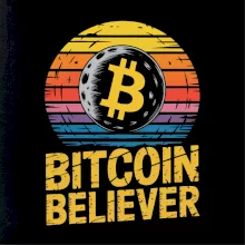 Bitcoin Believer Vintage retro sunset