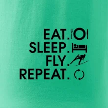 Eat sleep fly repeat - skoky na lyžích