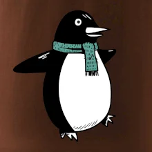 Tučňák se zelenou šálou