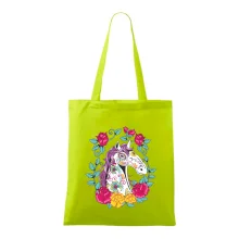 Kůň barevný s květinami