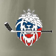 Lev s hokejkou v tlamě - Česká vlajka