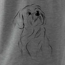 Lhasa Apso černý nákres slabé linky