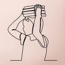 Student a kniha jedním tahem