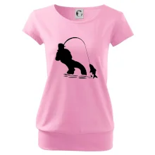 Rybář tahající rybu