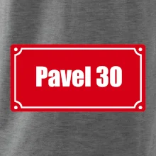 Jméno a věk - uliční cedule - červená