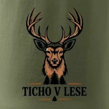 Ticho v lese jelení minimalistický motiv