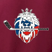 Lev s hokejkou v tlamě - Česká vlajka