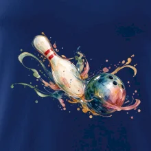 Bowling akvarelová koule a kuželka